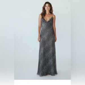 Night Way Collections Gray Maxi Dress. Size 12